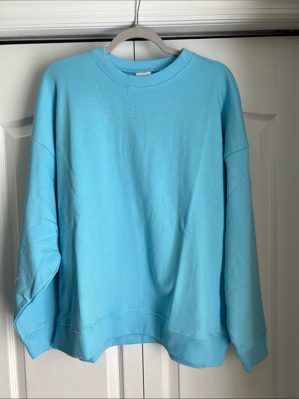Light Blue Oversized Crewneck Women's Sweatshirt